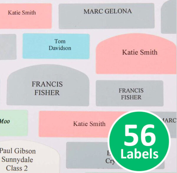 Personalised Peel and Stick Labels - Assorted 56 designs
