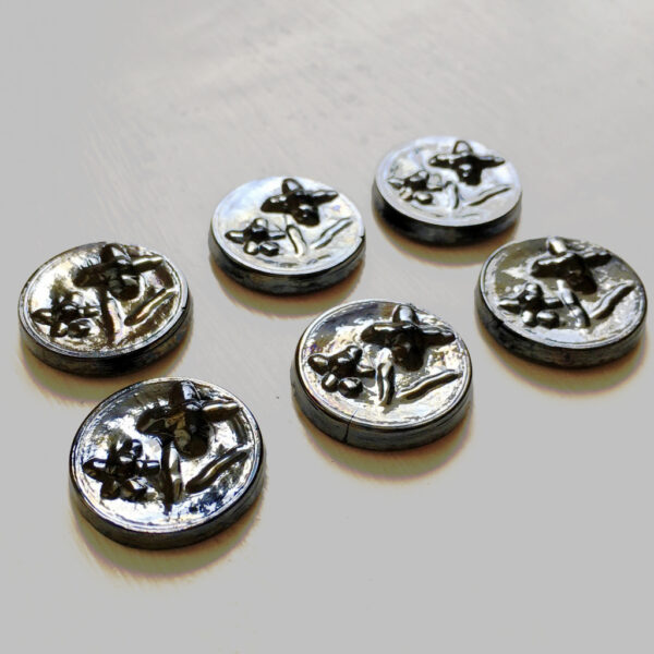 Lionel Nichols - Vintage Glass Flower Token Buttons - Image 3