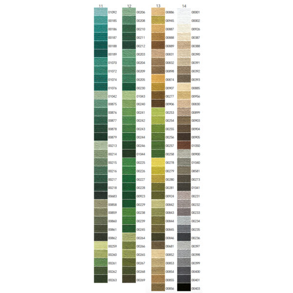 Anchor Stranded Embroidery Cotton - Columns 11 to 14