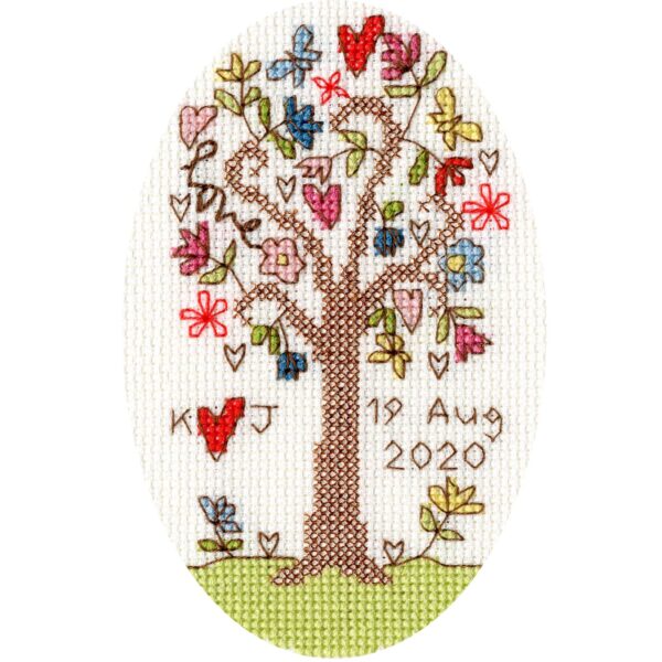 Bothy Threads - Sweet Tree - Counted Cross Stitch Greetings Cards - Wedding Sampler
