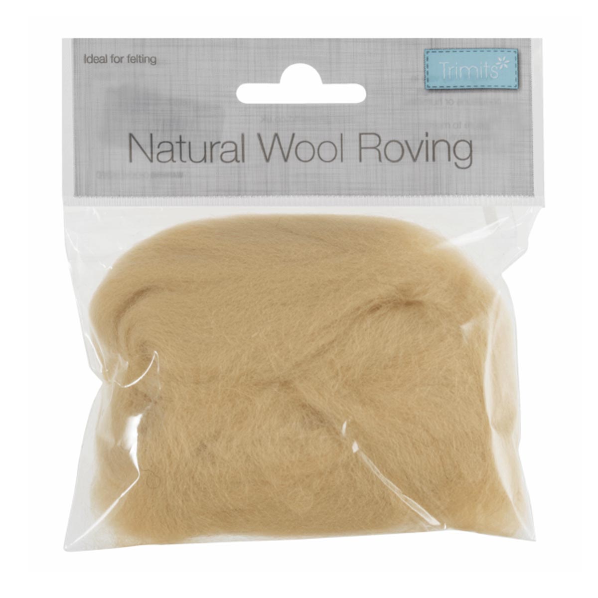 Natural Wool Roving: 10g: Cream Natural Wool Roving: 10g: Cream