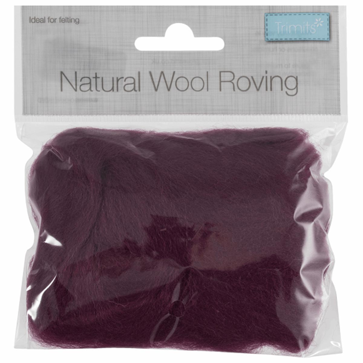 Natural Wool Roving: 10g: Mauve Natural Wool Roving: 10g: Mauve