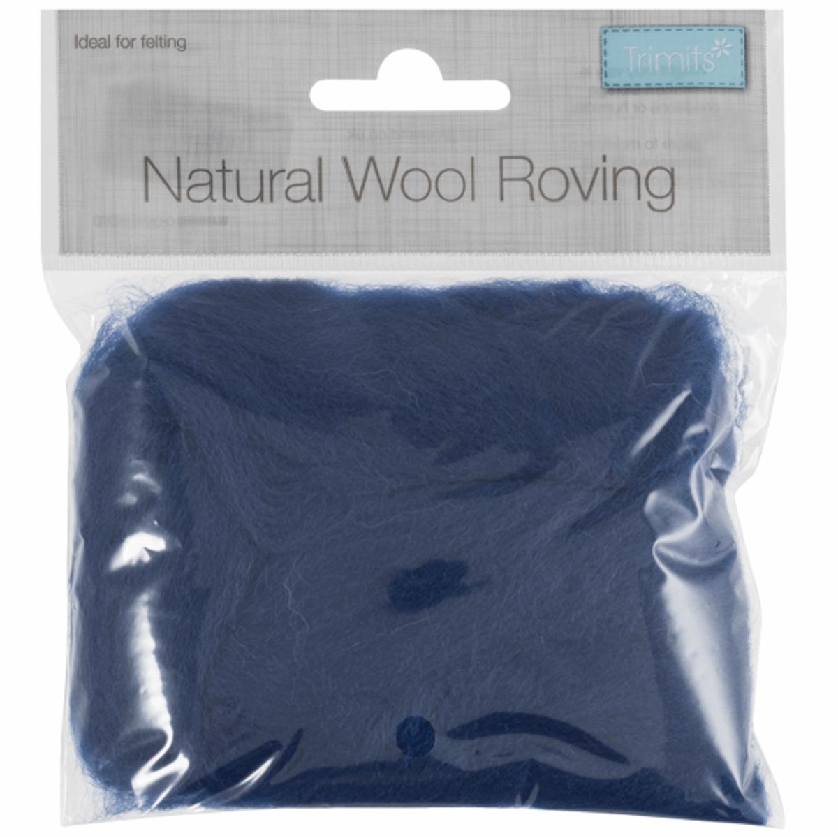 Natural Wool Roving: 10g: Sapphire Natural Wool Roving: 10g: Sapphire
