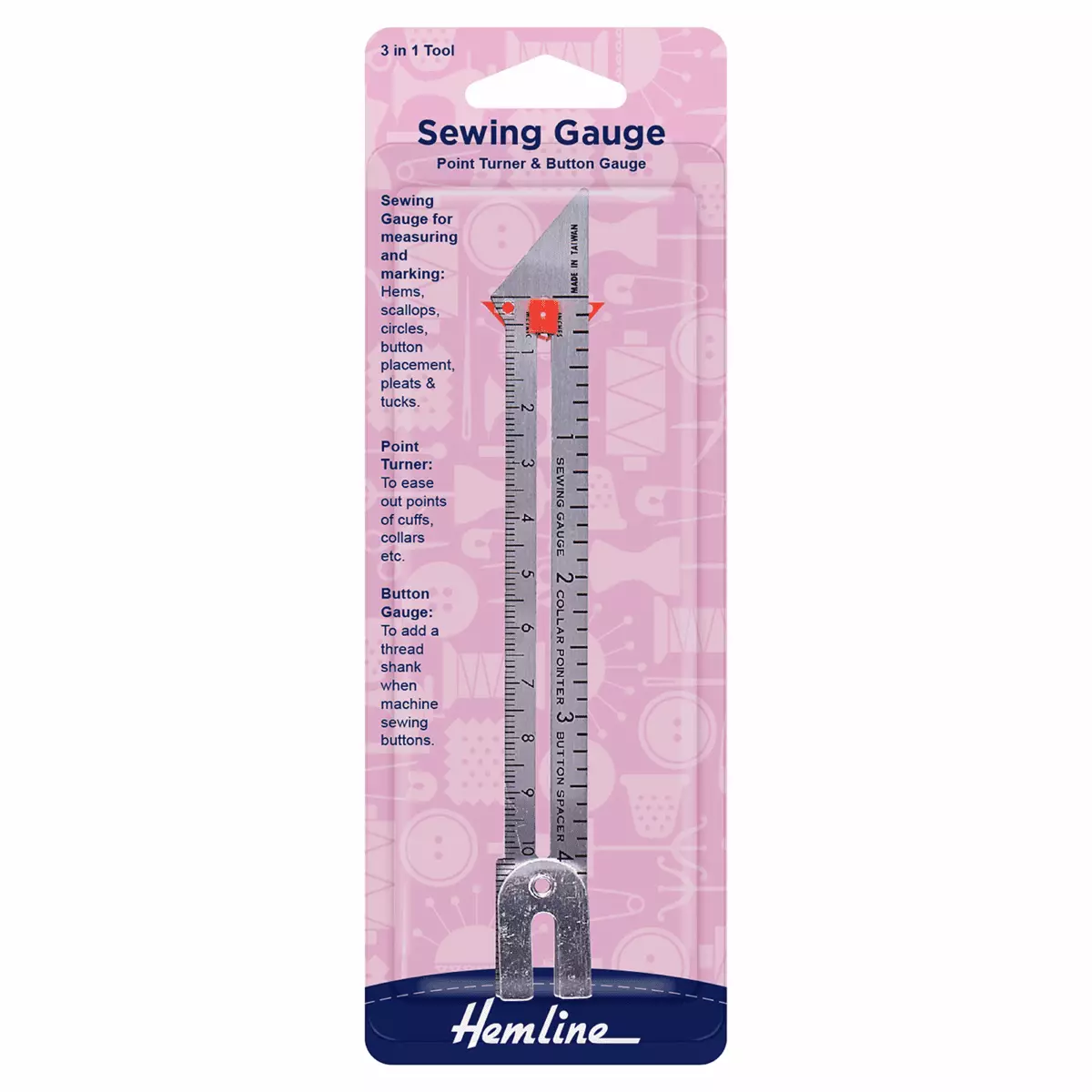 Sewing Button Gauge & Point Turner
