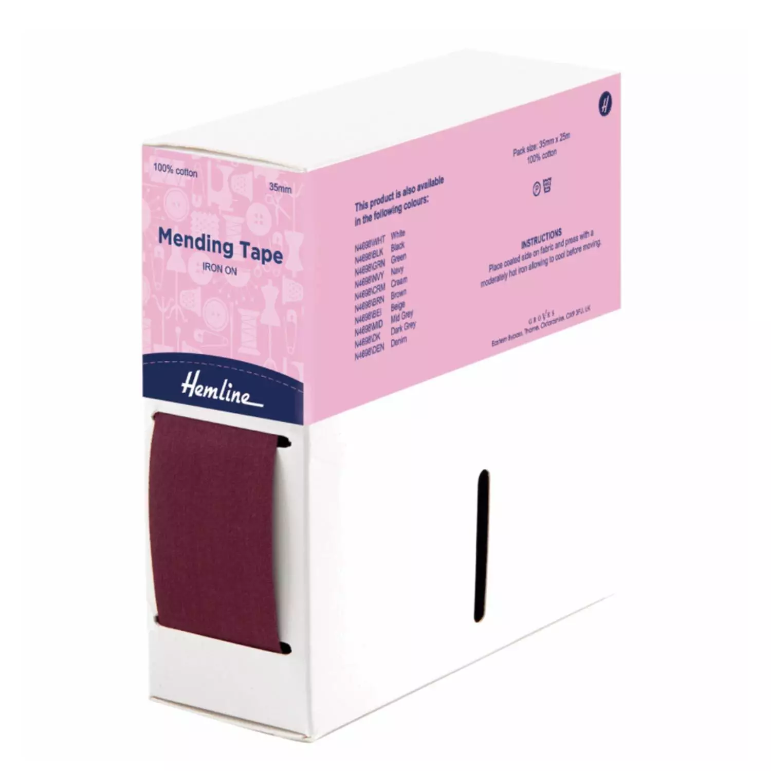 Fabric Mending Tape (Iron-on)- per 1m - Various Colours - Image 5