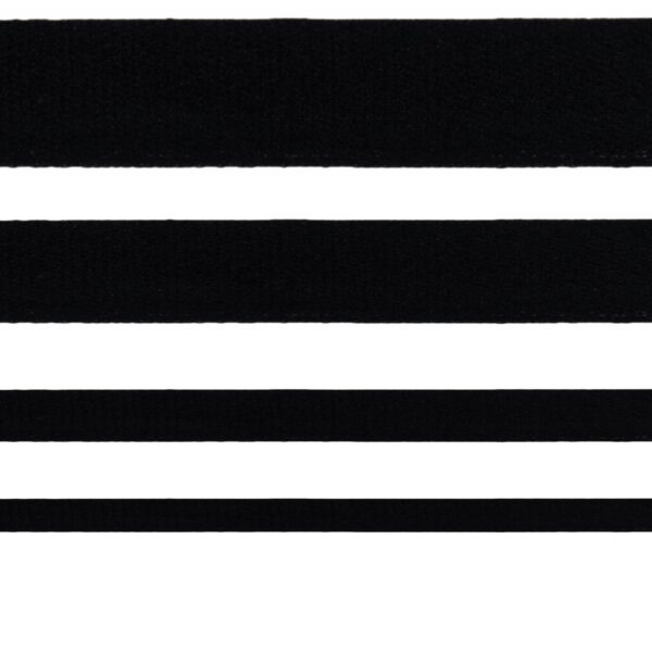 Cotton Tape - Black - Various Widths - per 1m