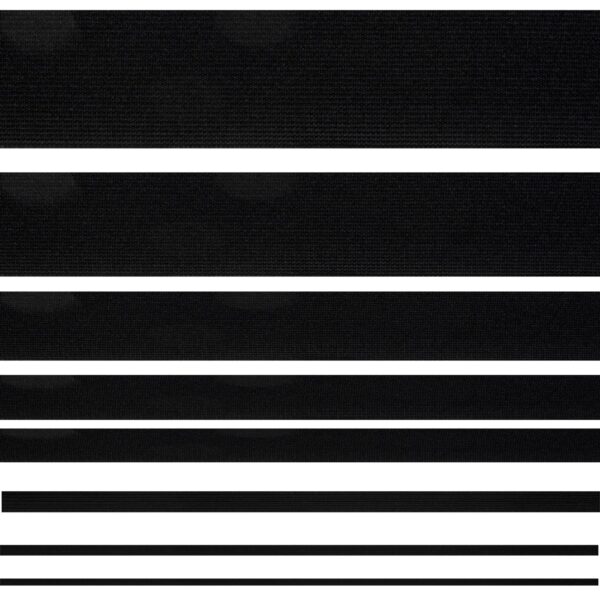 Elastic - Black & White - Various Widths - Image 2