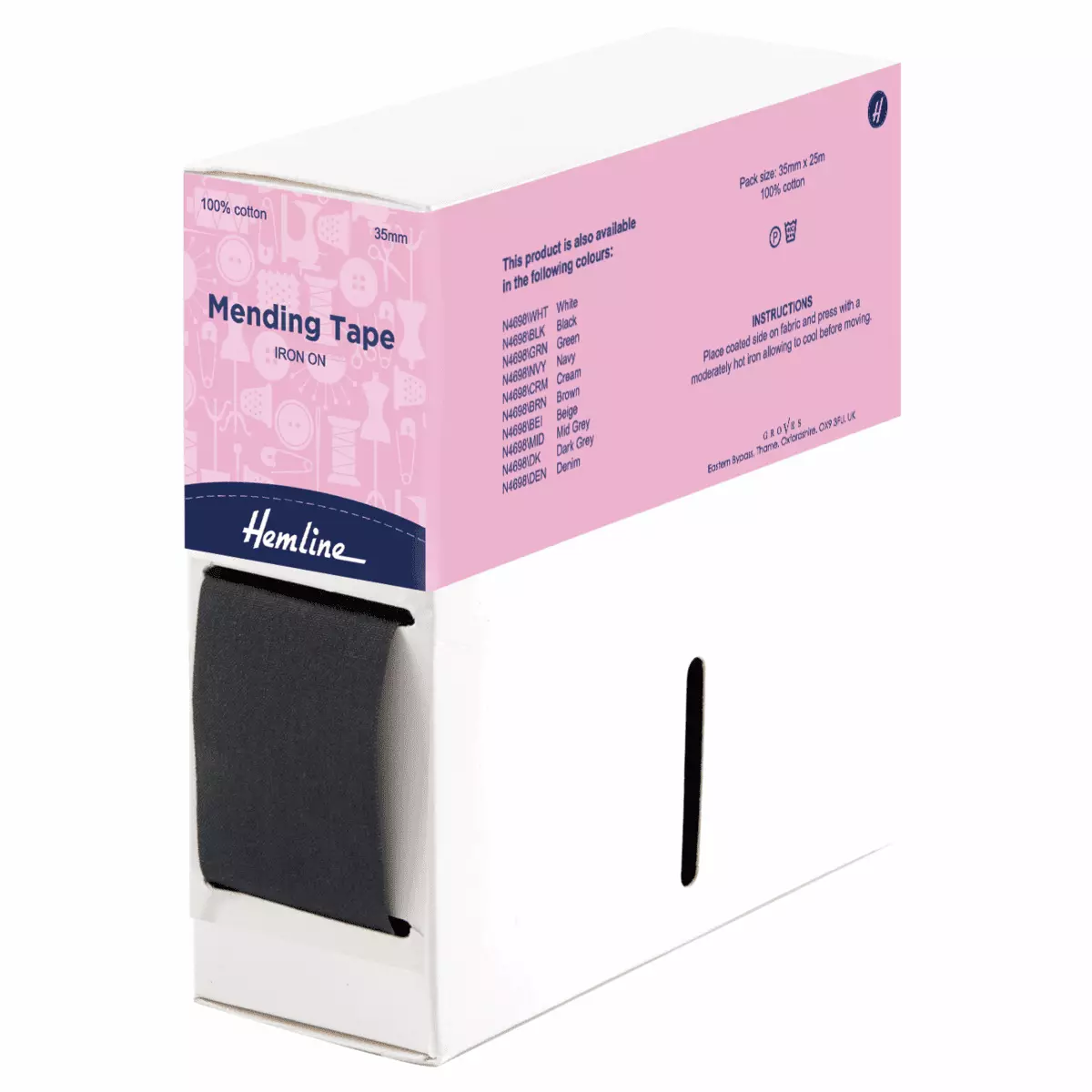 Fabric Mending Tape (Iron-on)- per 1m - Various Colours - Image 3