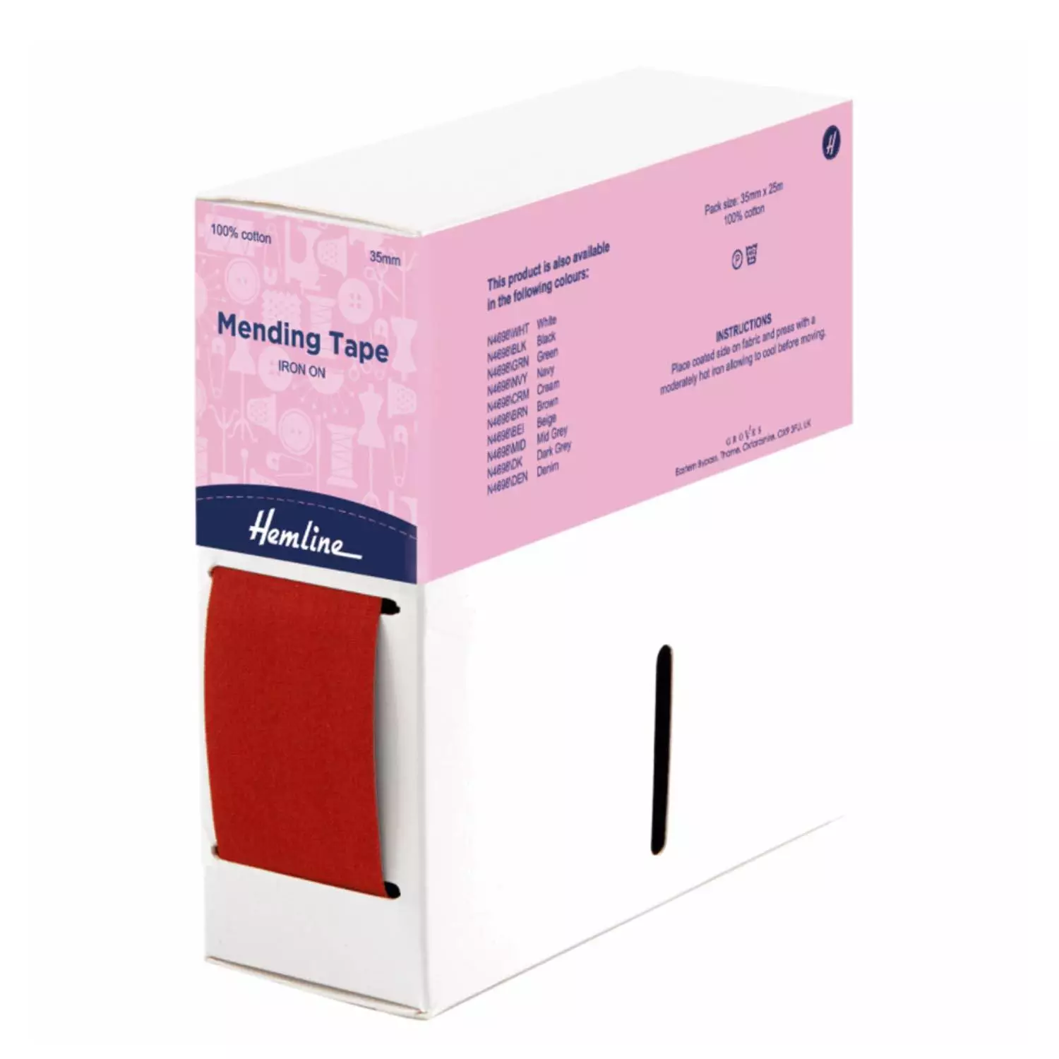 Fabric Mending Tape (Iron-on)- per 1m - Various Colours - Image 4