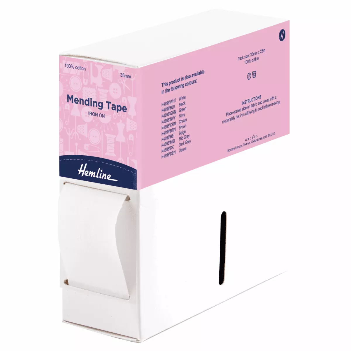 Fabric Mending Tape (Iron-on)- per 1m - Various Colours - Image 2