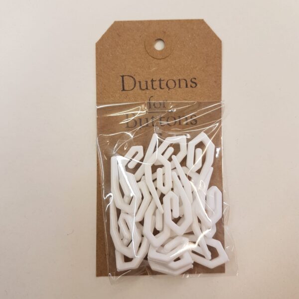 Curtain Hooks - White Plastic - Pk of 20