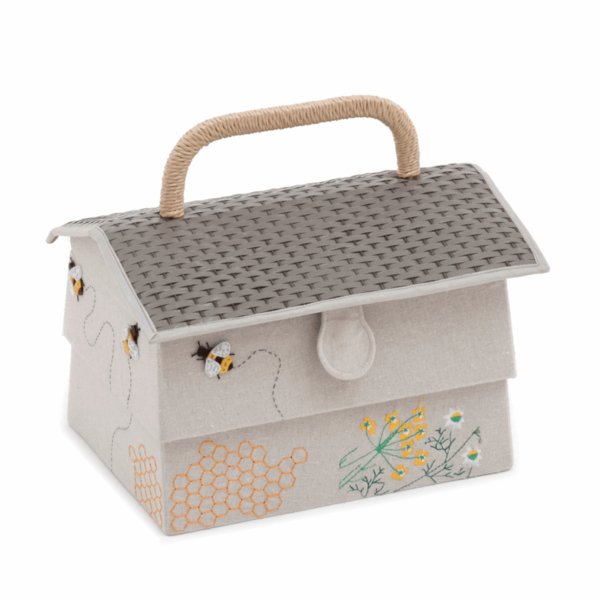Bee Hive Sewing Box - Embroidered Appliqué Bee Design