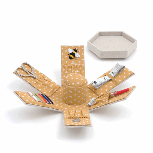 Fold-Out Sewing Kit - Embroidered Appliqué Bee Design - Image 2