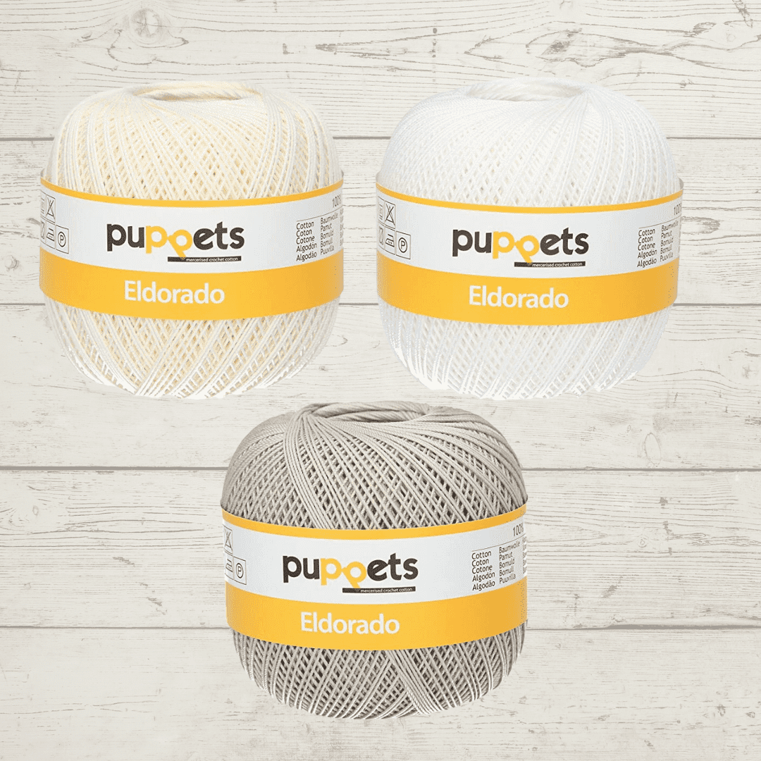 Wool Crochet Cotton (Size 10)Eldorado Puppets 50g Duttons for Buttons