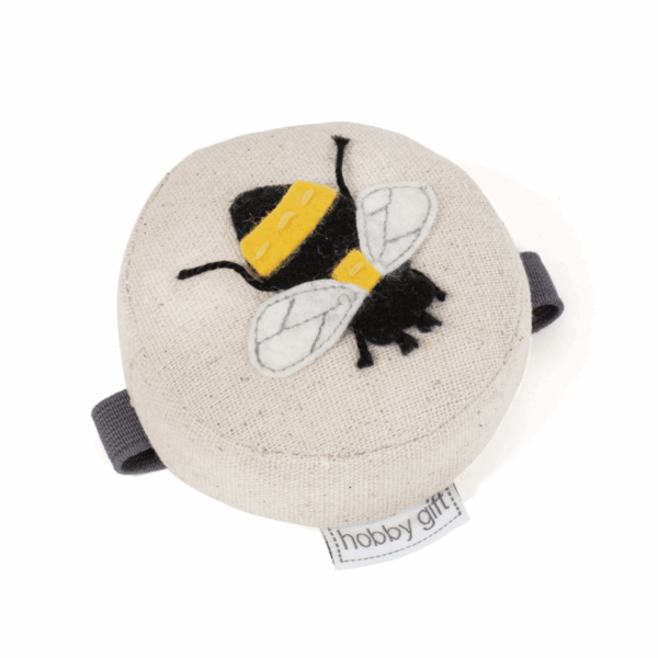 Wrist Pin Cushion - Embroidered Applique Bee Design