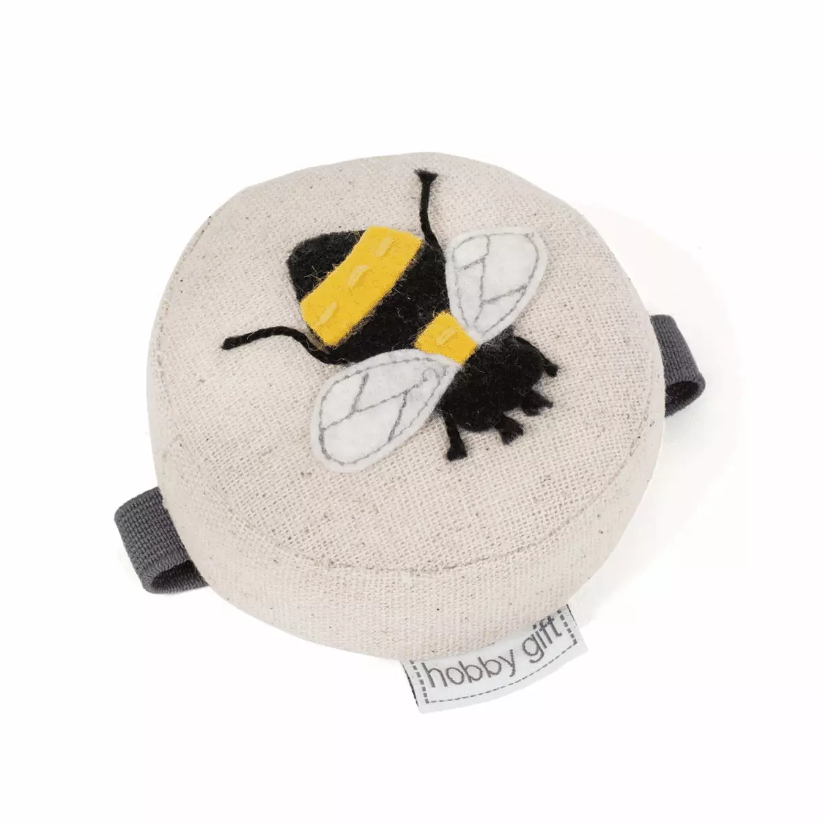 Wrist Pin Cushion - Embroidered Applique Bee Design