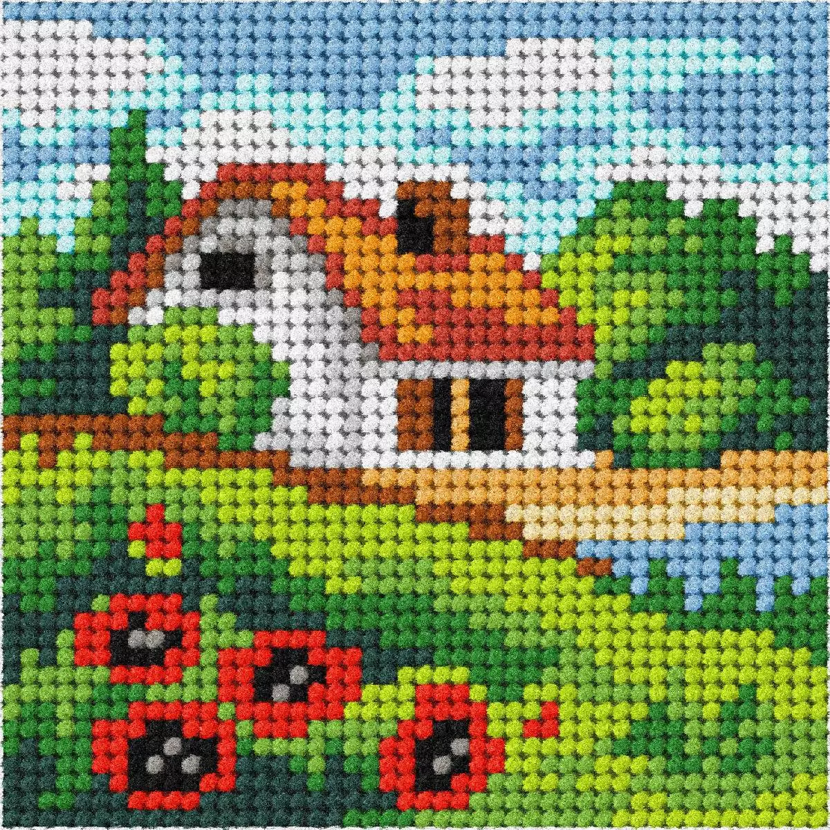 Pre-printed Canvas Summer Landscape Kit - Orchidea