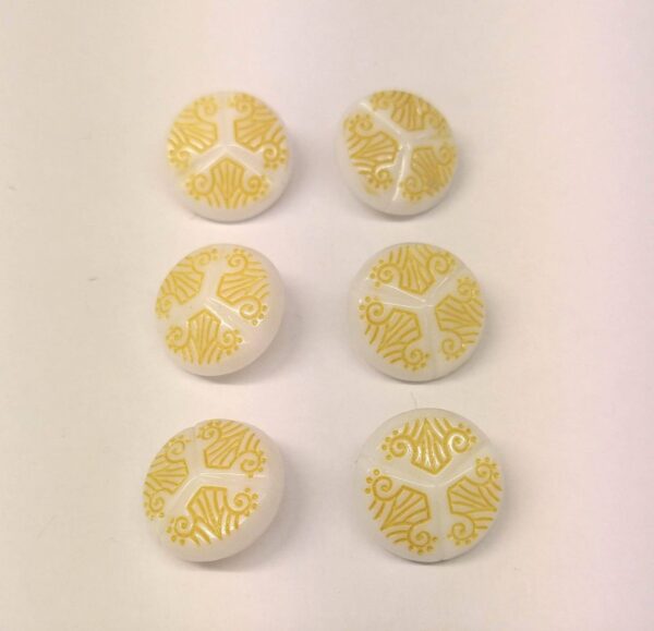 Vintage Glass Buttons - Deco Lines - Various Colours - 18mm - Set of Six - Image 2