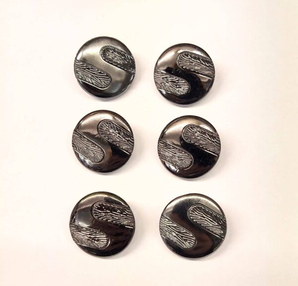 Vintage Glass Buttons - Dovetail - metallic - 18mm & 23mm