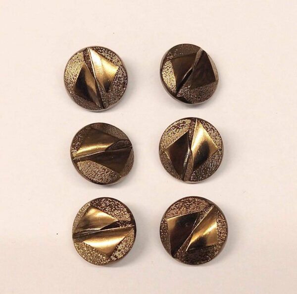 Vintage Glass Buttons - Fold - Pewter or Dark Gold - 16mm, 22mm & 27mm