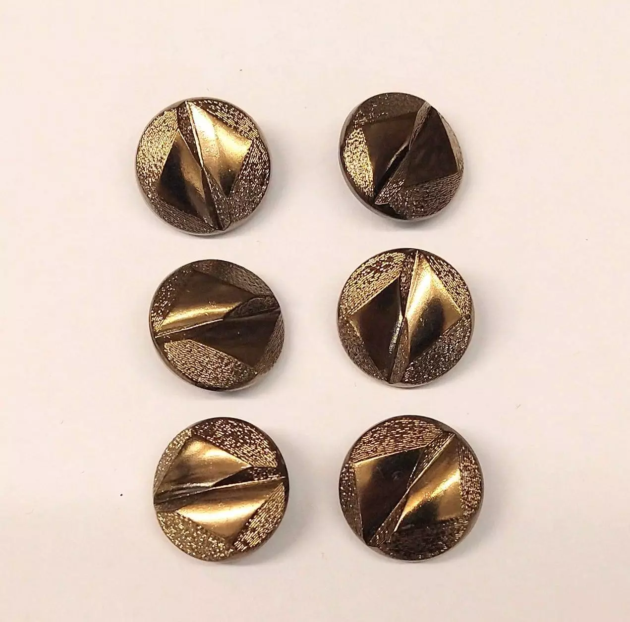 Vintage Glass Buttons - Fold - Pewter or Dark Gold - 16mm, 22mm & 27mm