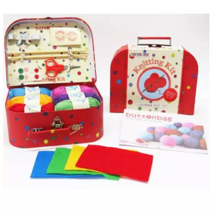 Children's Knitting Kit (Age 8+)- Buttonbag Suitcase - Image 2