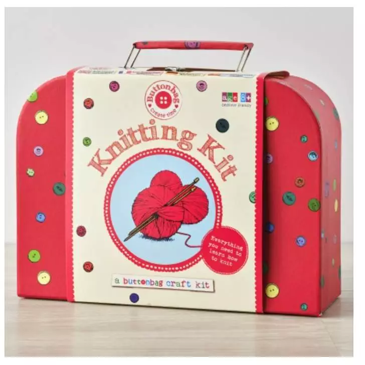 Children's Knitting Kit (Age 8+)- Buttonbag Suitcase