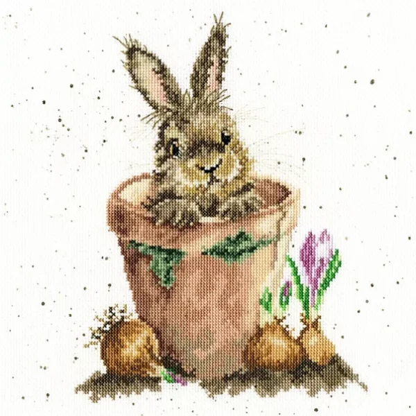 The Flower Pot (Rabbit) - Wrendale Designs - Counted Cross Stitch Kit - Bothy Threads