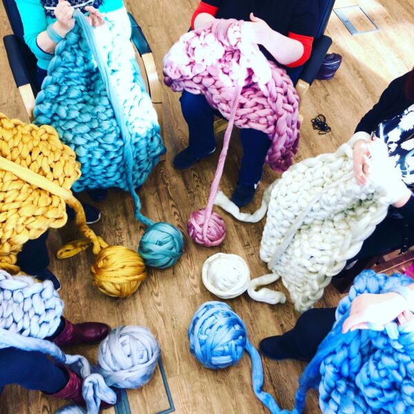 Arm Knitting Evening Winter Warmer with Mulled Wine - Thursday 20th November 2025 (7-9pm) Ilkley