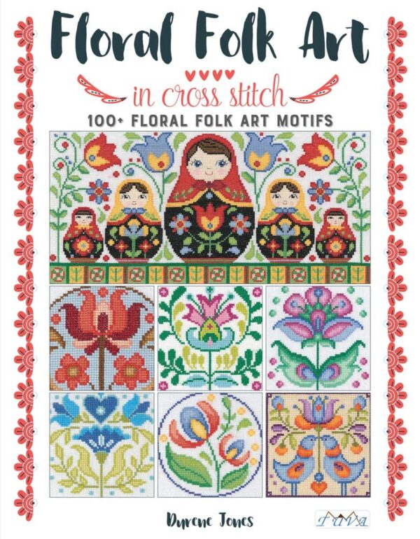 Floral Folk Art in Cross Stitch Book - 100+ Motifs by Durene Jones - Image 3