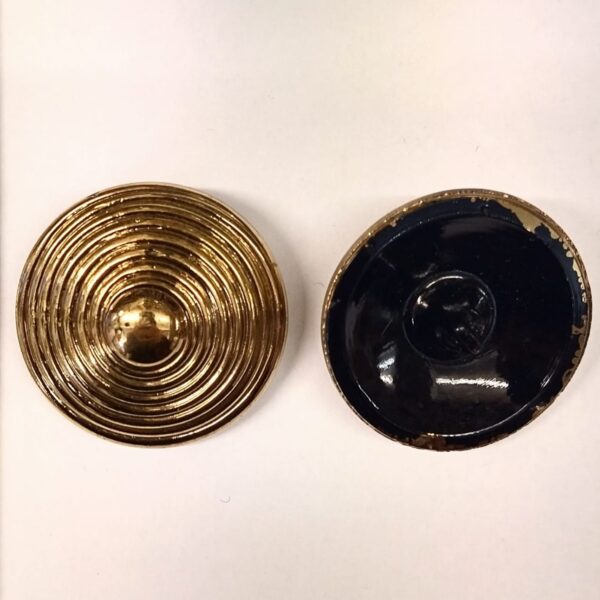 Vintage Glass Buttons - Oversized Spiral Gold - 40mm - Set of 2