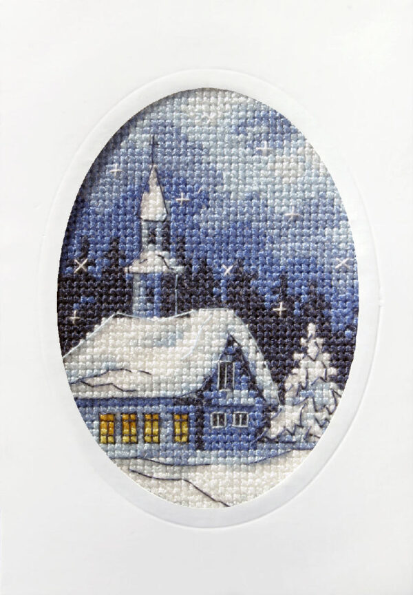 Pre-printed Cross Stitch Greetings Card Kits - Snowy Scenes - Orchidea - Image 2