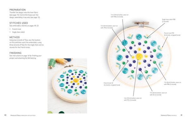 Embroidery with Buttons - Weekend Makes by Rosemary Drysdale - Image 6
