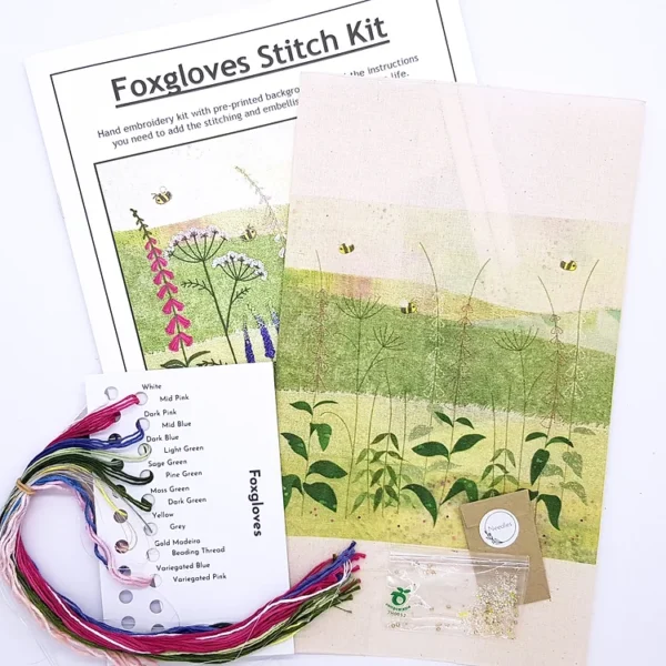 Foxgloves - Embroidery Kit - Beaks and Bobbins - Image 2