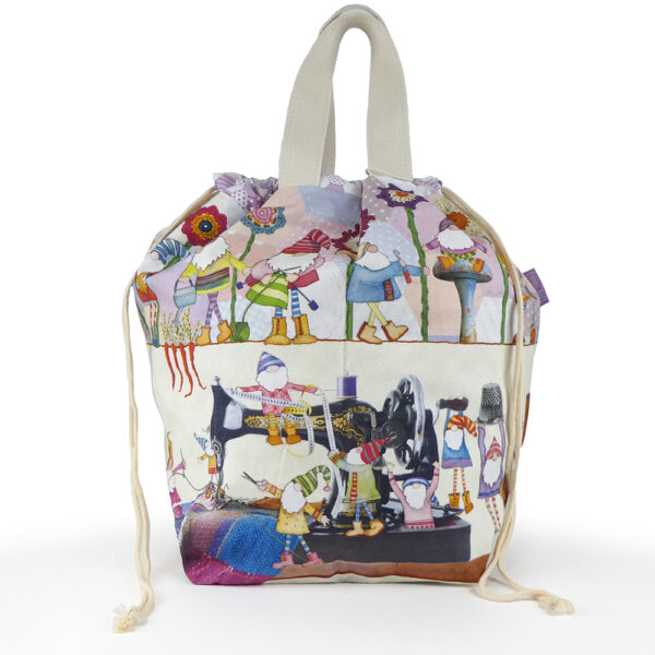 Crafting Gnomes - Large Drawstring Project Bag - Emma Ball