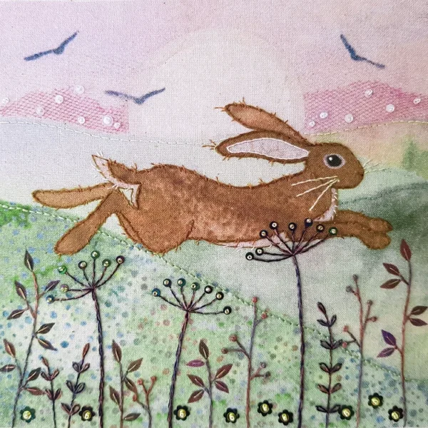 Leaping Hare - Embroidery Kit - Beaks and Bobbins