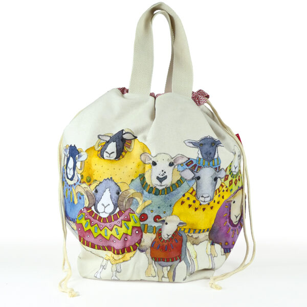 Sheep in Sweaters - Large Drawstring Project Bag - Emma Ball