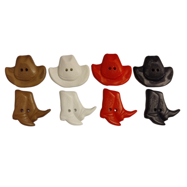 Cowboy Novelty Buttons - Various Colours and Styles