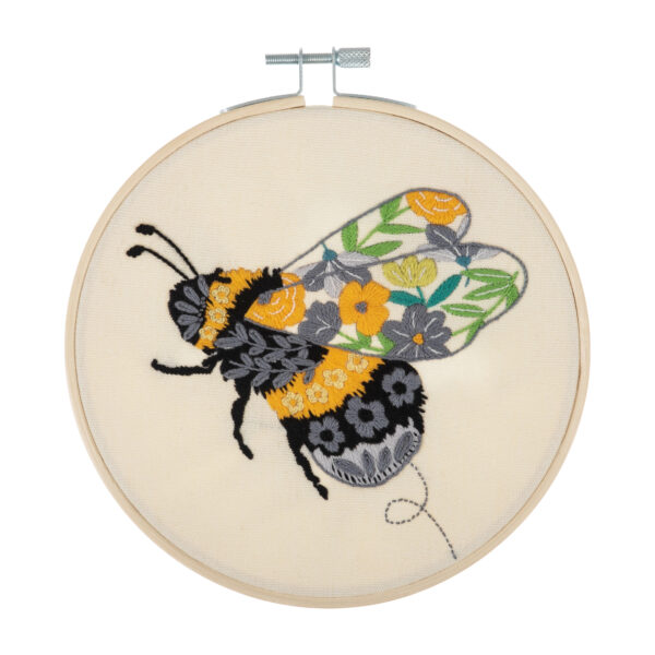 floral bee embroidery kit