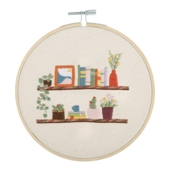 floral shelf embroidery kit