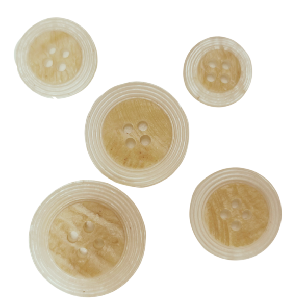 4-Hole Shimmer Edge Discus Buttons – Various Sizes