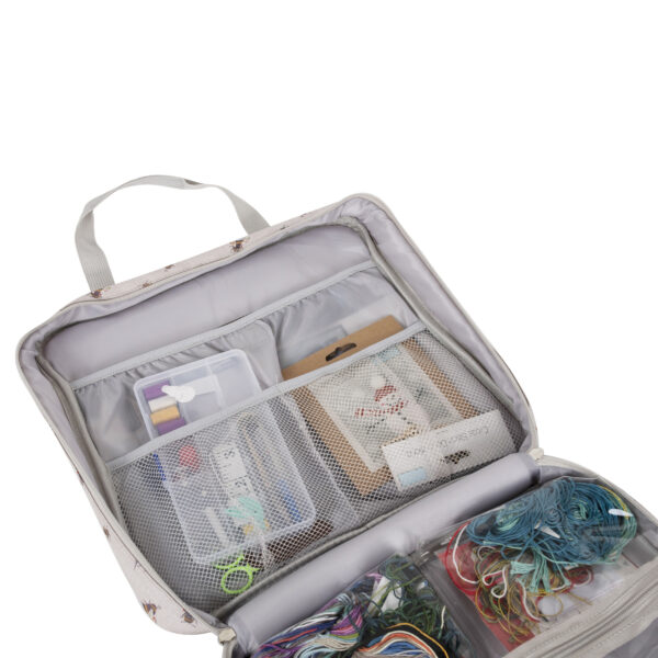 Bee Project / Craft Bag with Embroidery Hoop Storage - Image 2