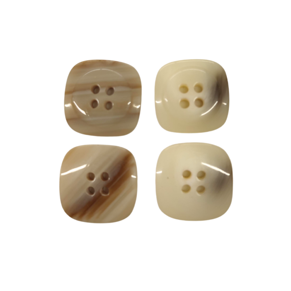 Square Imitation Horn 4 Hole Buttons 24mm – 2 Colourways