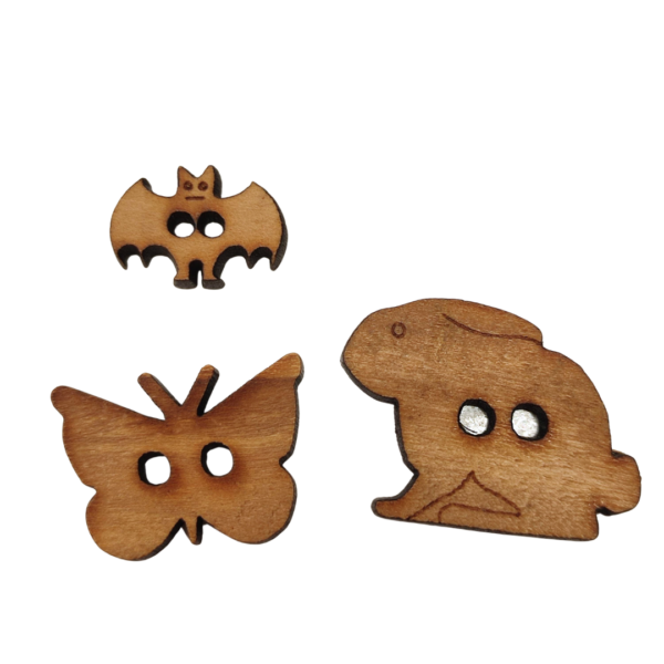 Wood Character Buttons – Various Sizes & Shapes - Image 6