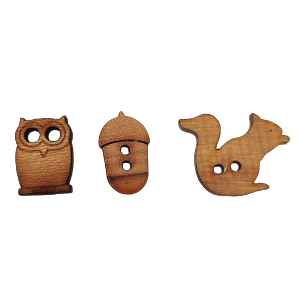 Wood Character Buttons – Various Sizes & Shapes - Image 5
