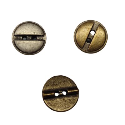 Centre Line Metal 2 Hole Buttons - 15mm - Various Styles/Colours