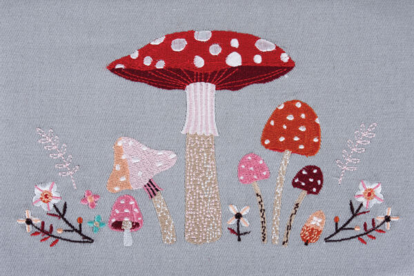 Embroidered Mushroom Storage Sewing Workbox - Image 2