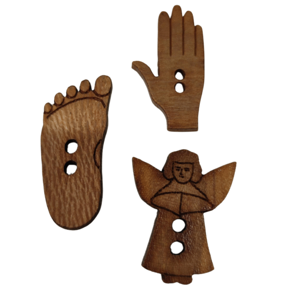 Wood Character Buttons – Various Sizes & Shapes - Image 9