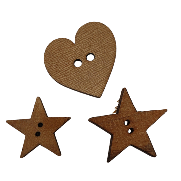 Wood Character Buttons – Various Sizes & Shapes - Image 12