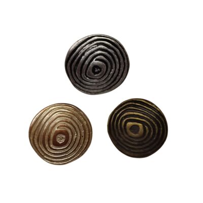 Metal Swirl Button - Gold, Silver and Brass - 15mm